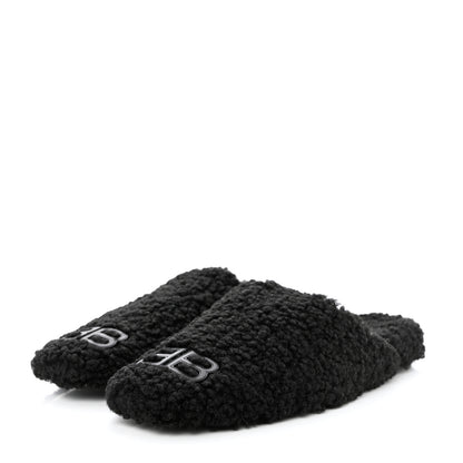 Balenciaga Faux Shearling Cosy BB Mules 37 Black 3 of 9