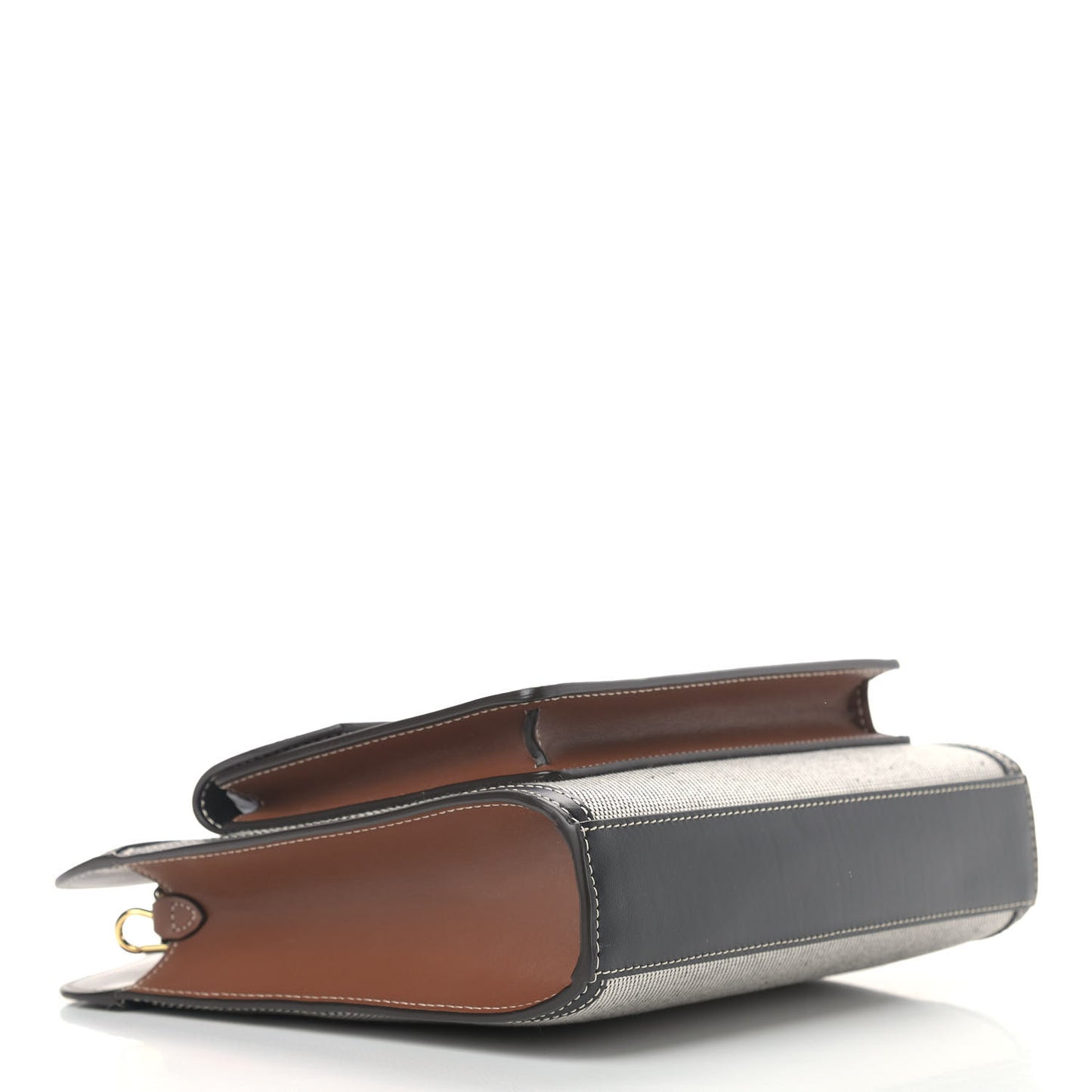 Smooth Calfskin Canvas Two Tone Mini Pocket Bag Black Tan