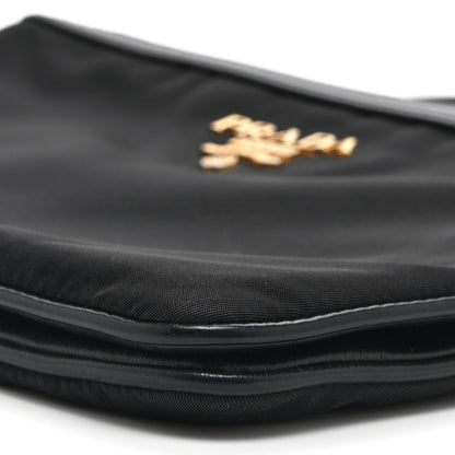 Prada Tessuto Nylon Soft Calf Double Zip Crossbody Bag Black 21 of 21