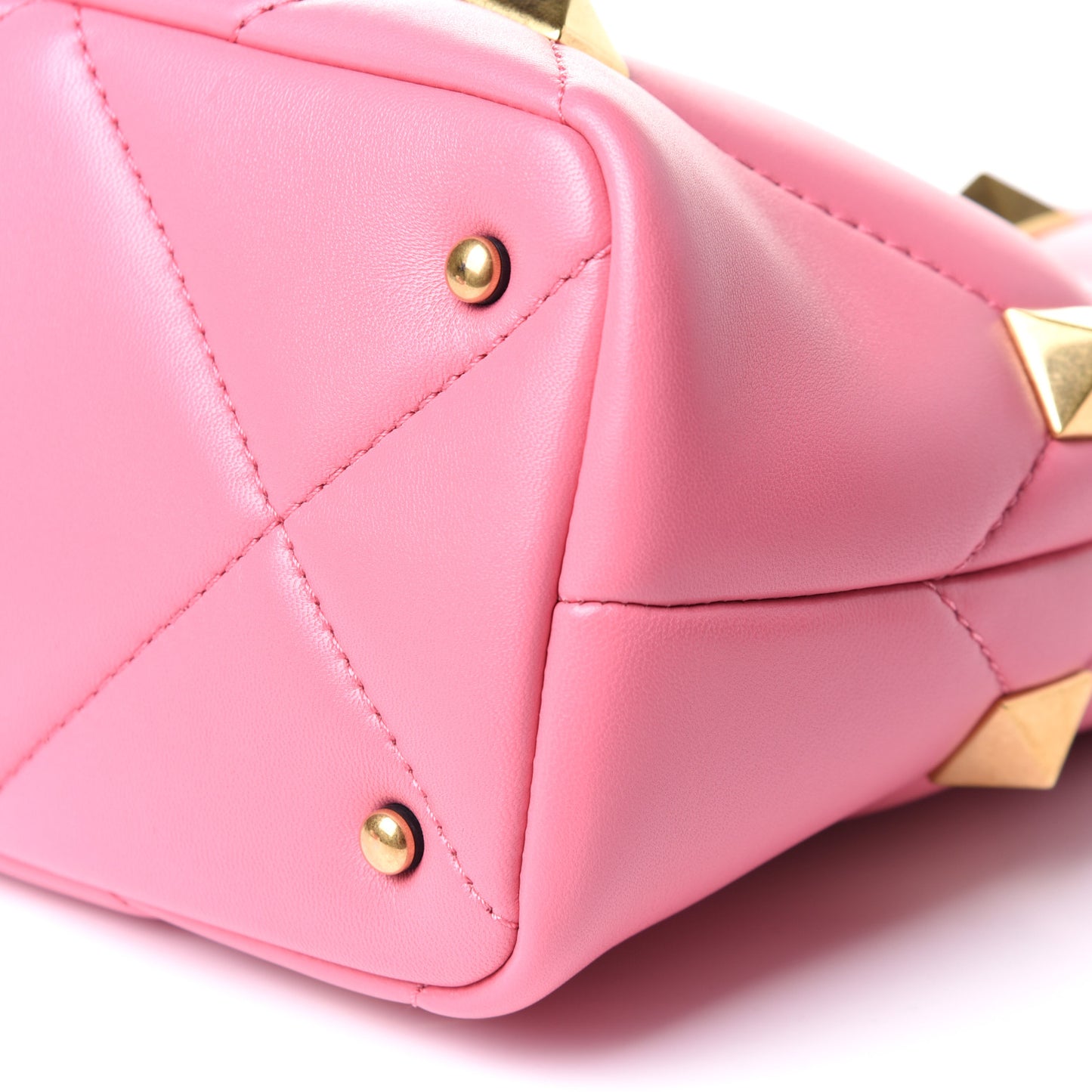 Nappa Small Roman Stud The Handle Bag Flamingo Pink