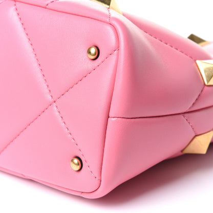 Valentino Garavani Nappa Small Roman Stud The Handle Bag Flamingo Pink 9 of 10