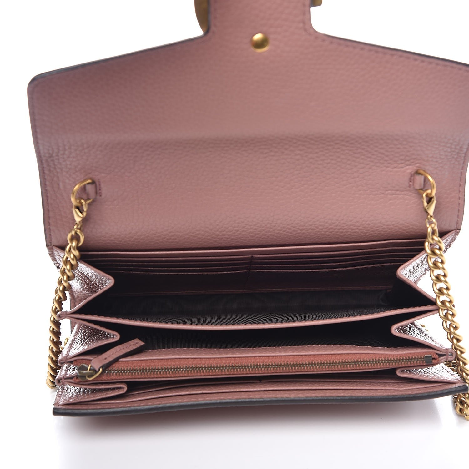 Gucci Cellarius Calfskin GG Marmont Chain Wallet Rosy Phard 5 of 8