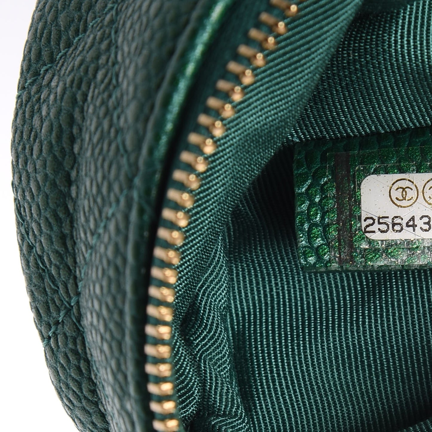 Caviar Quilted Small Cosmetic Case Green