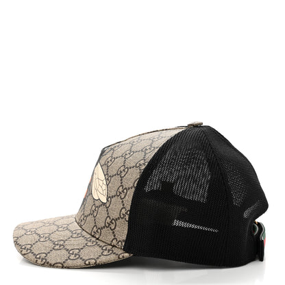 Gucci GG Supreme Monogram Bee Print Baseball Hat XS Beige 4 of 9