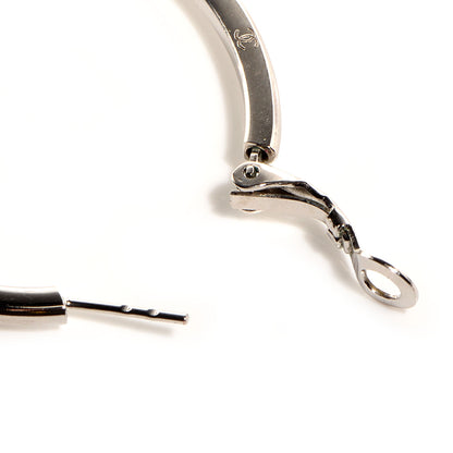 Chanel CC Heart Hoop Earrings Silver 5 of 5