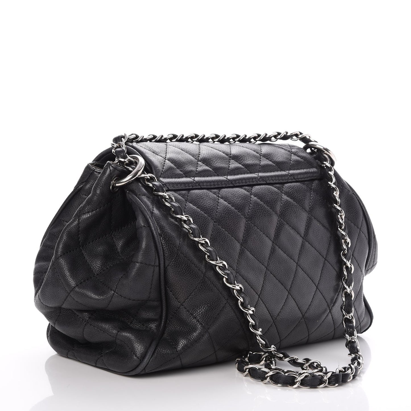 Caviar Quilted Timeless Accordion Flap Black