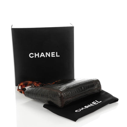Chanel Alligator Tortoise Chain Small Shoulder Bag Dark Brown 4 of 8