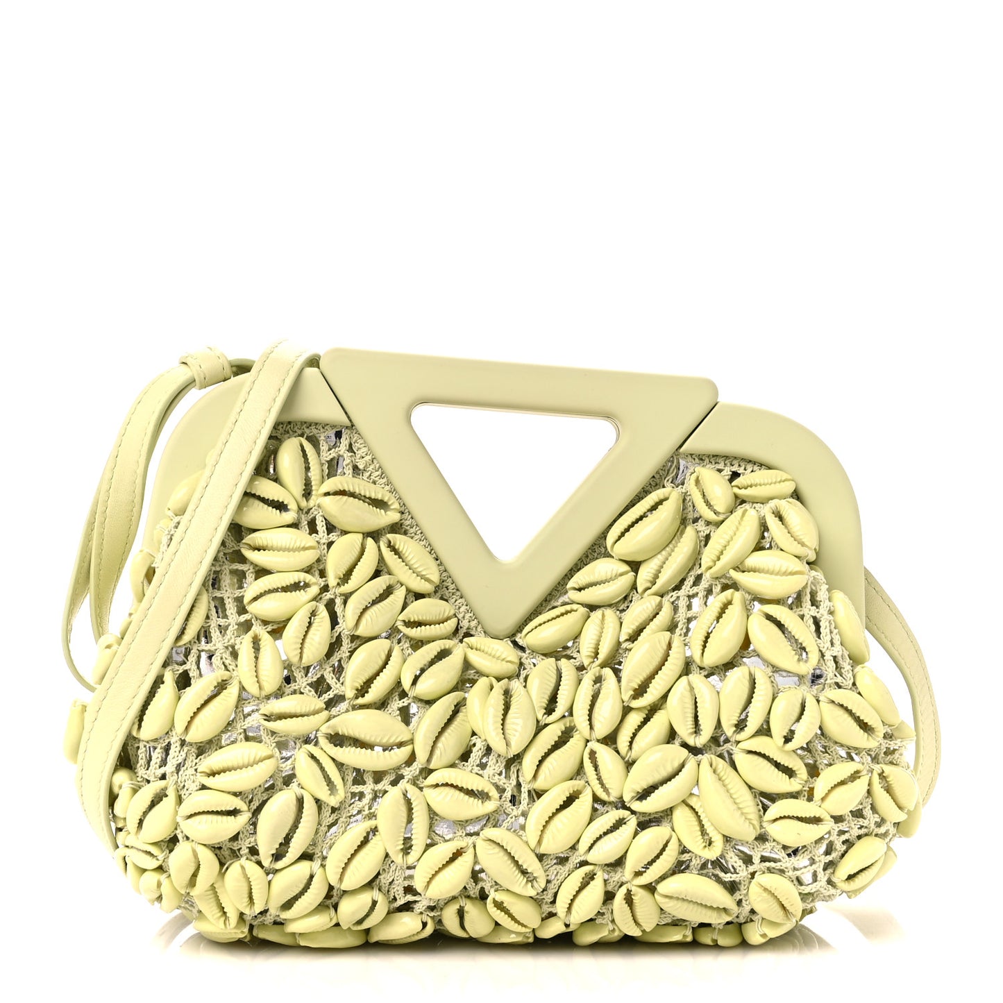 Crochet Seashell Embellished The Point Triangle Bag Lemon