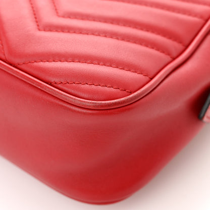 Gucci Calfskin Matelasse Small GG Marmont Chain Shoulder Bag Hibiscus Red 13 of 13