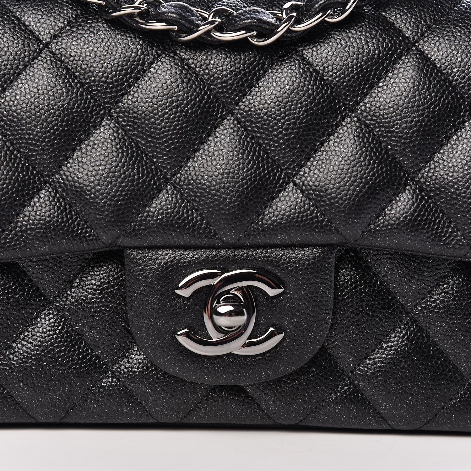 Chanel Iridescent Caviar Quilted Mini Rectangular Flap Black 9 of 12