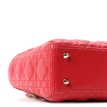 Christian Dior Lambskin Cannage Small Lucky Badges Lady Dior Red 9 of 10