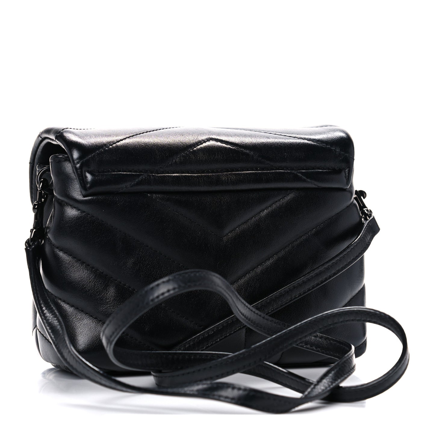 Calfskin Y Quilted Monogram Toy Loulou Crossbody Bag Black