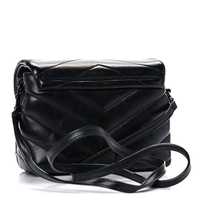 Saint Laurent Calfskin Y Quilted Monogram Toy Loulou Crossbody Bag Black 4 of 12