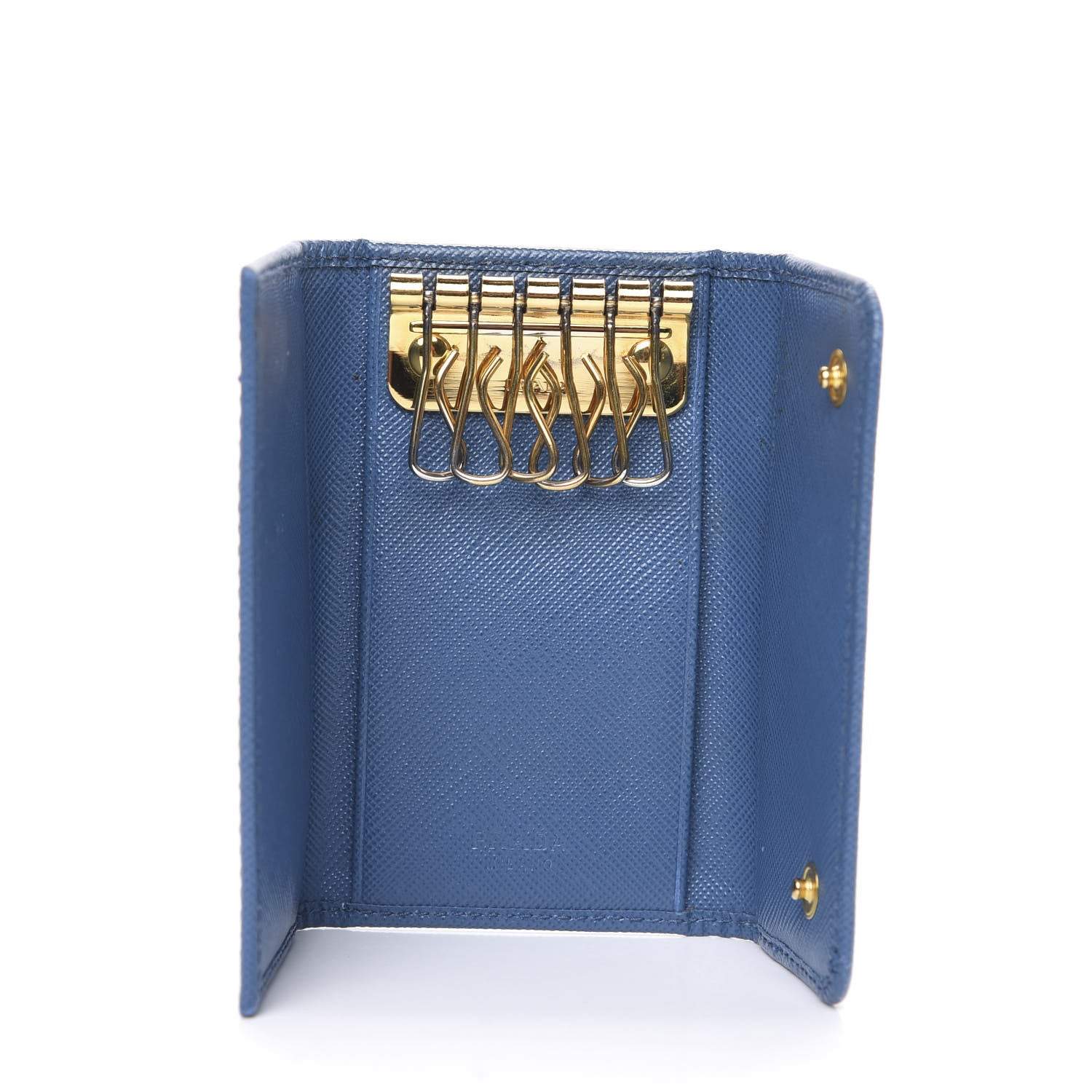 Prada Saffiano Metal 6 Key Holder Cobalto 4 of 8