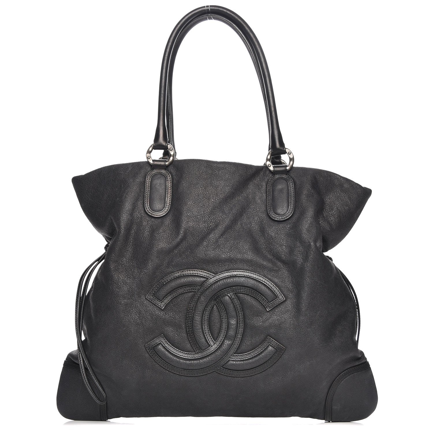Chanel Washed Calfskin Drawstring Tote Black 1 of 11