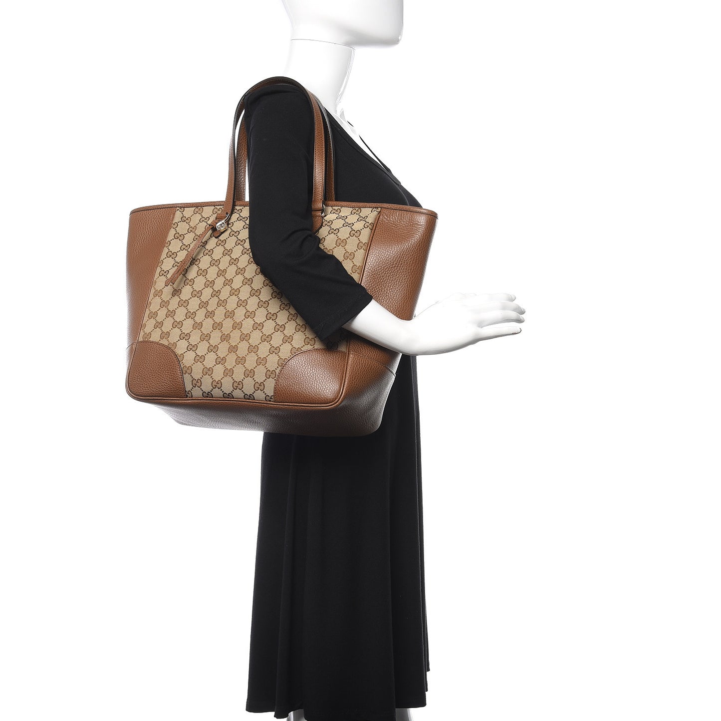 Monogram Medium Bree Zippered Tote Beige Tabacco