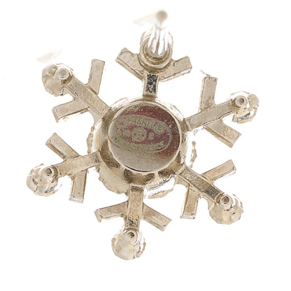 Chanel Crystal CC Snowflake Earrings Silver 4 of 5