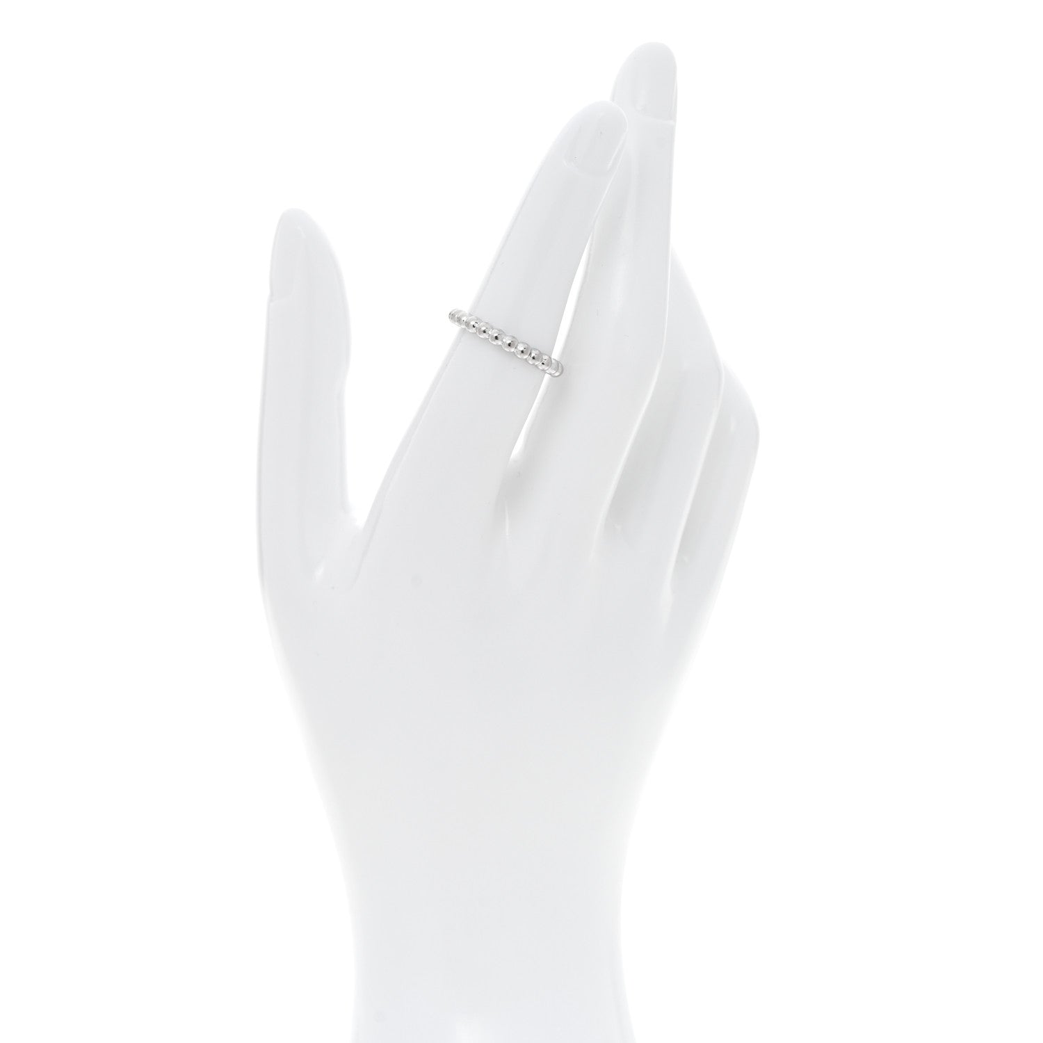 Van Cleef & Arpels 18K White Gold Medium Perlee Ring 52 6 2 of 6