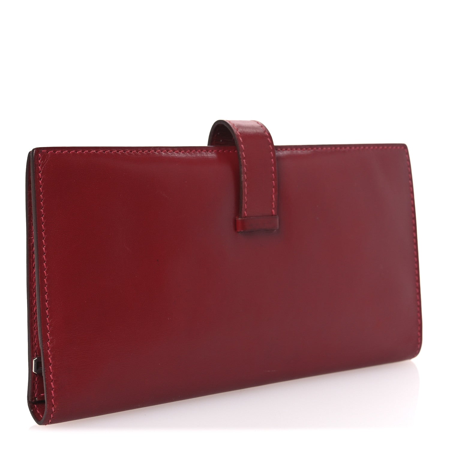 Hermes Tadelakt Bearn Gusset Wallet Rouge Vif 3 of 8