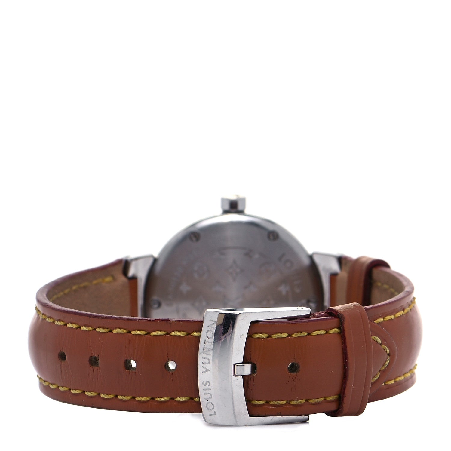 Louis Vuitton Stainless Steel Calfskin 28mm Tambour Quartz Watch 3 of 7