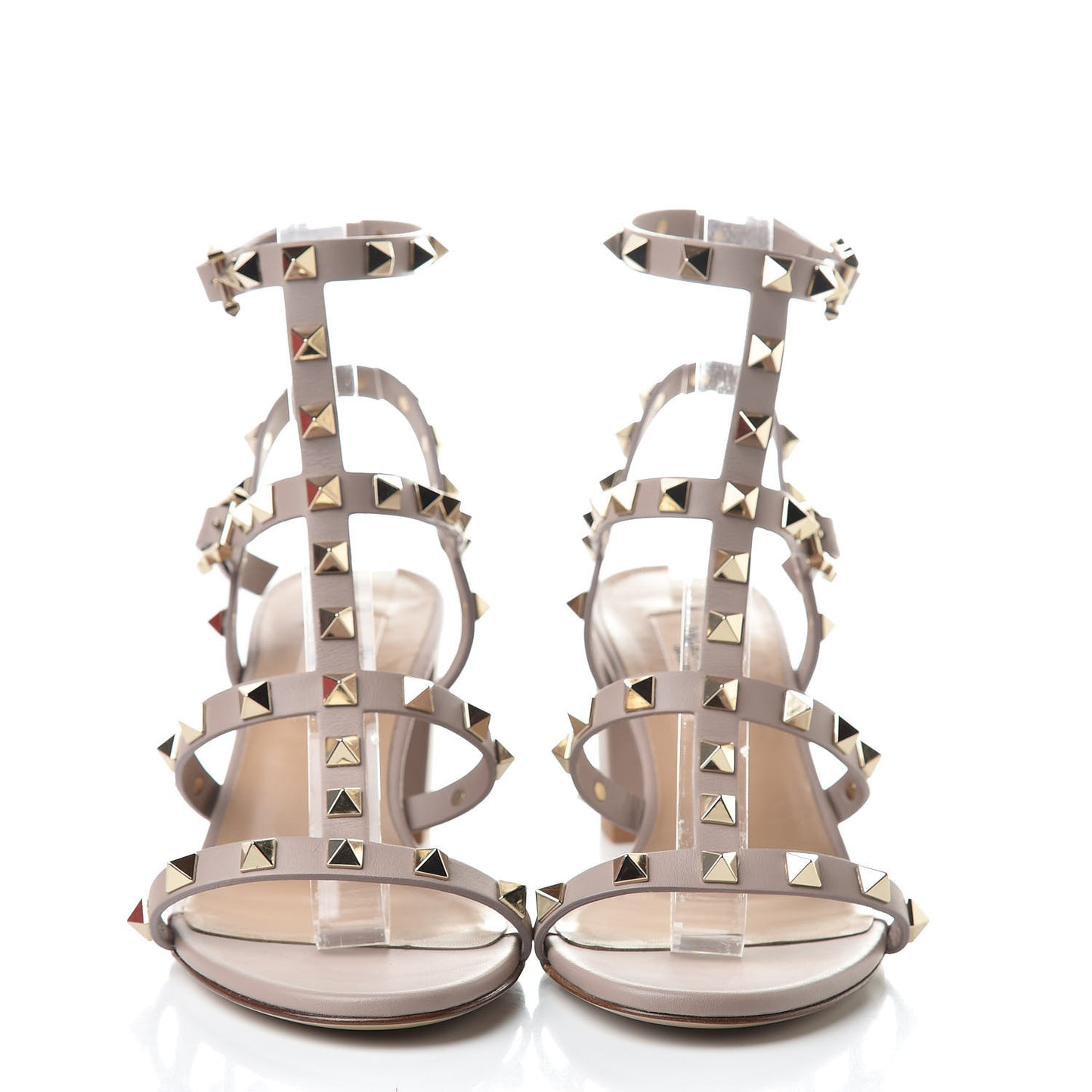 Calfskin Rockstud 60mm City Sandals 35 Poudre