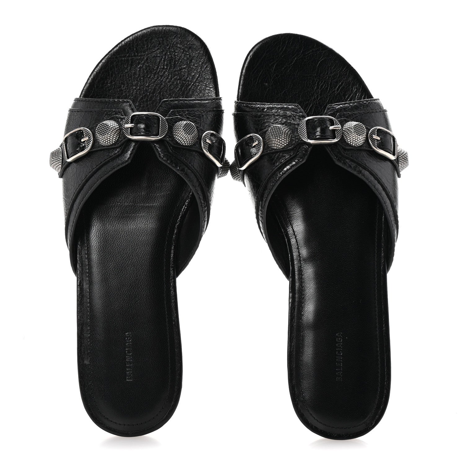 Balenciaga Agneau Arena Cagole Flat Slide Sandals 39 Black 2 of 10