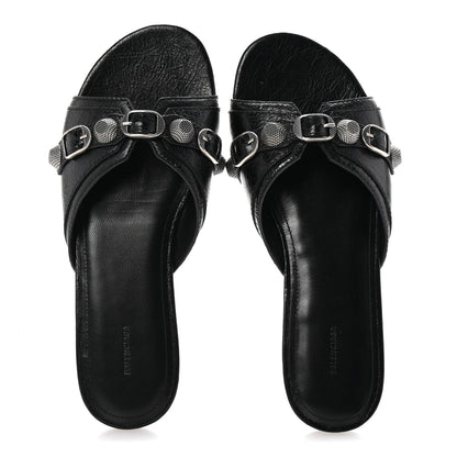 Balenciaga Agneau Arena Cagole Flat Slide Sandals 39 Black 2 of 10