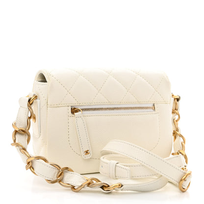 Chanel Caviar Quilted Mini Chain Flap White 3 of 11