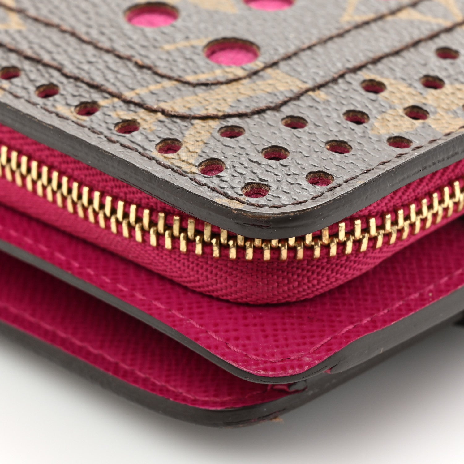 Louis Vuitton Monogram Perforated Compact Zipped Wallet Fuchsia 15 of 17