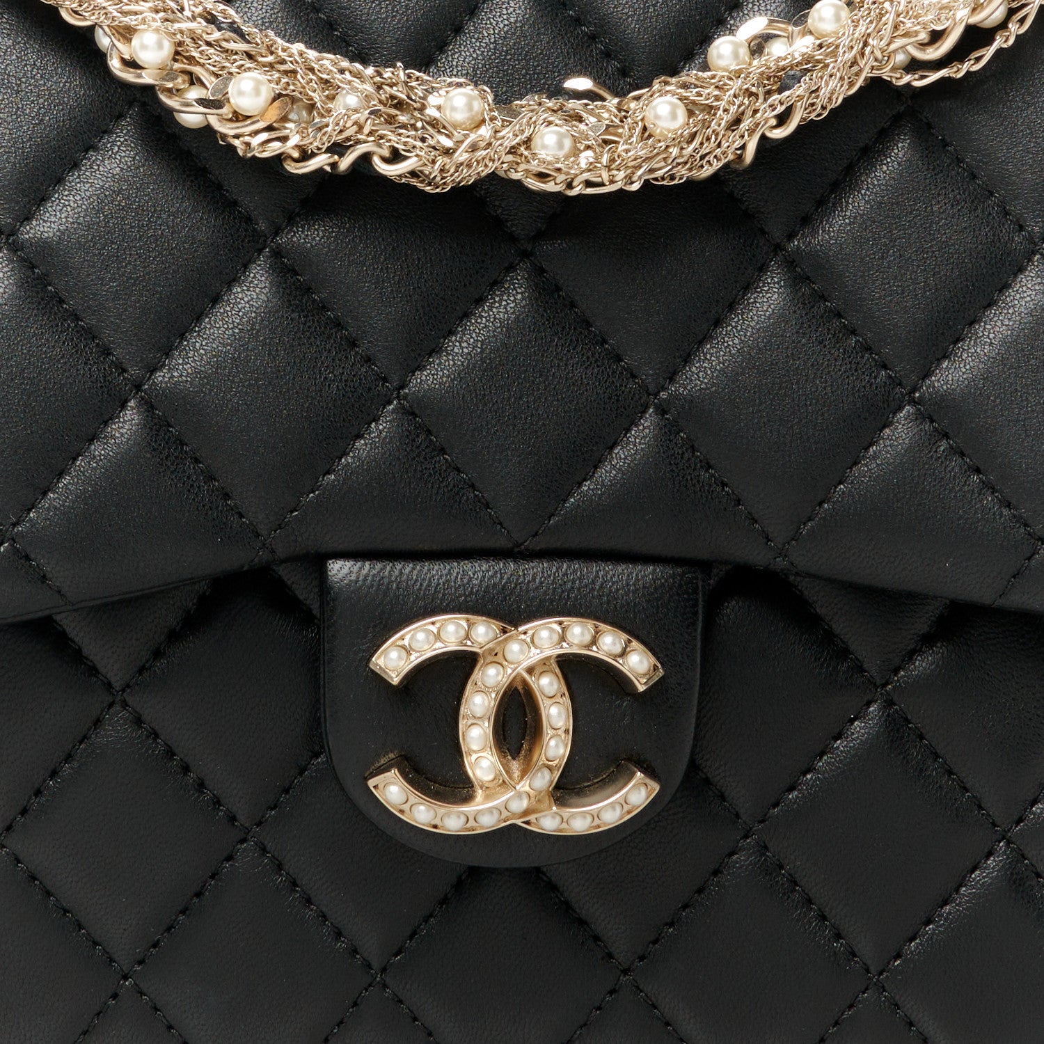 Chanel Lambskin Medium Westminster Pearl Flap Black 8 of 11