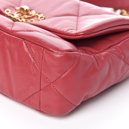 Chanel Lambskin Quilted Medium 19 Flap Dark Pink 9 of 10