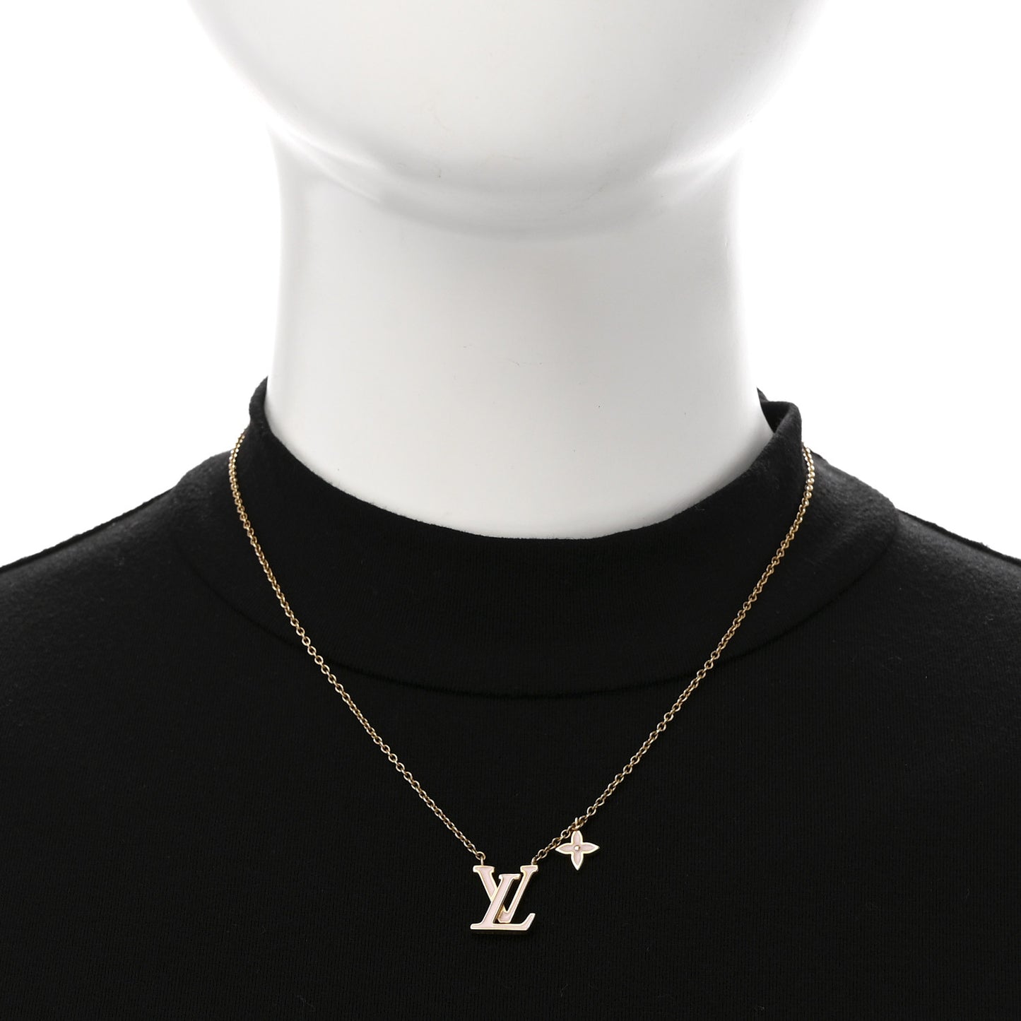 Enamel LV Iconic Necklace Gold Pink