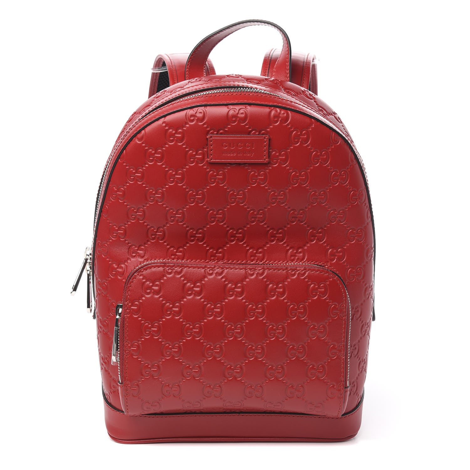 Gucci Guccissima Signature Small Day Backpack Hibiscus Red 1 of 9