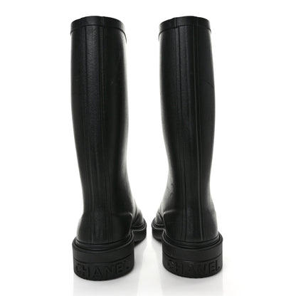 Chanel Caoutchouk CC High Boots 38 Black 5 of 8
