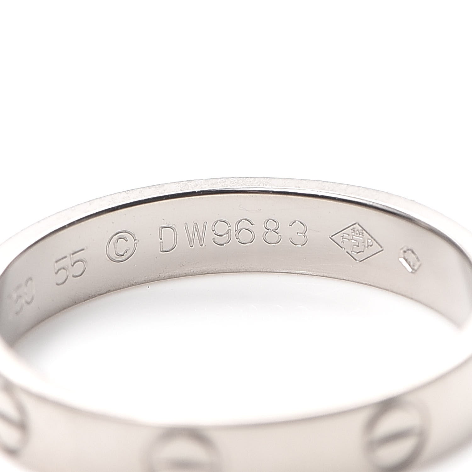 Cartier 18K White Gold 3.5mm LOVE Wedding Band Ring 55 7.25 5 of 5