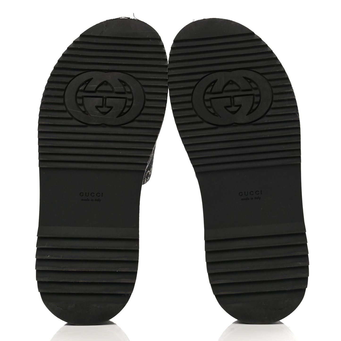 Jacquard Black Denim GG Monogram Angelina Platform 55mm Slide Sandals 38 Black Ivory