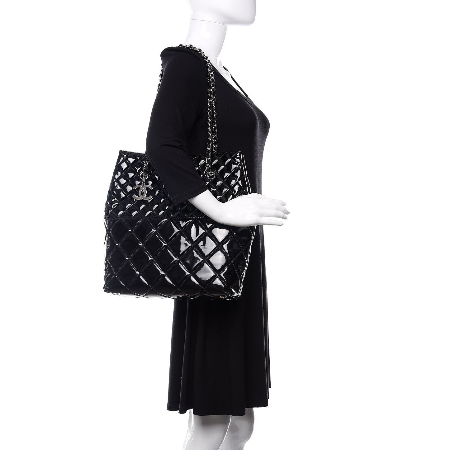 Vinyl Quilted In The Business North South Tote Black