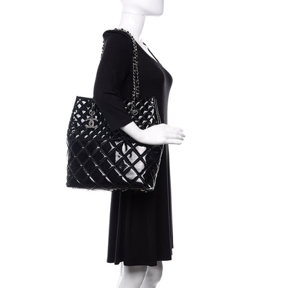 Chanel Vinyl Quilted In The Business North South Tote Black 2 of 16