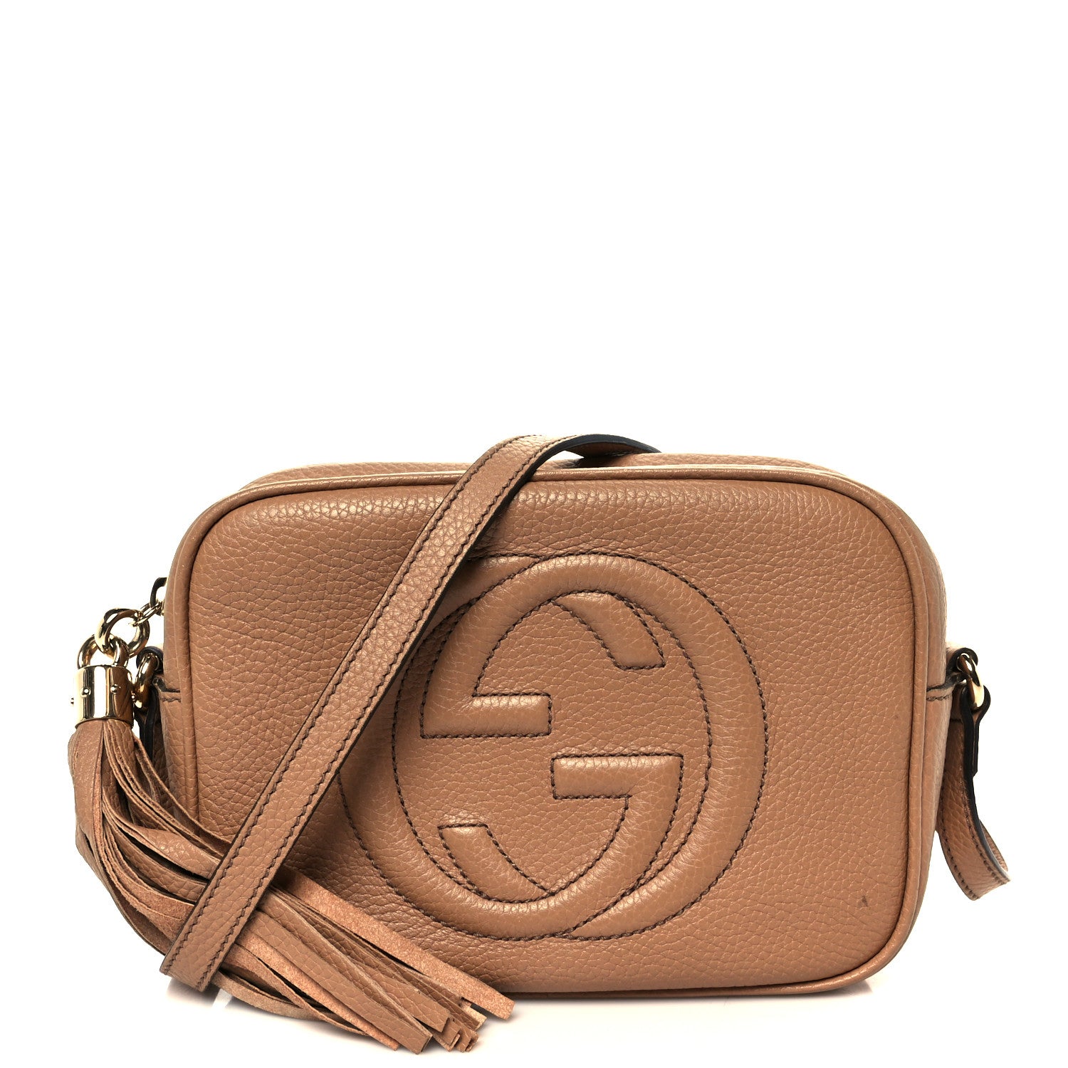 Gucci Pebbled Calfskin Small Soho Disco Bag Camelia 1 of 12