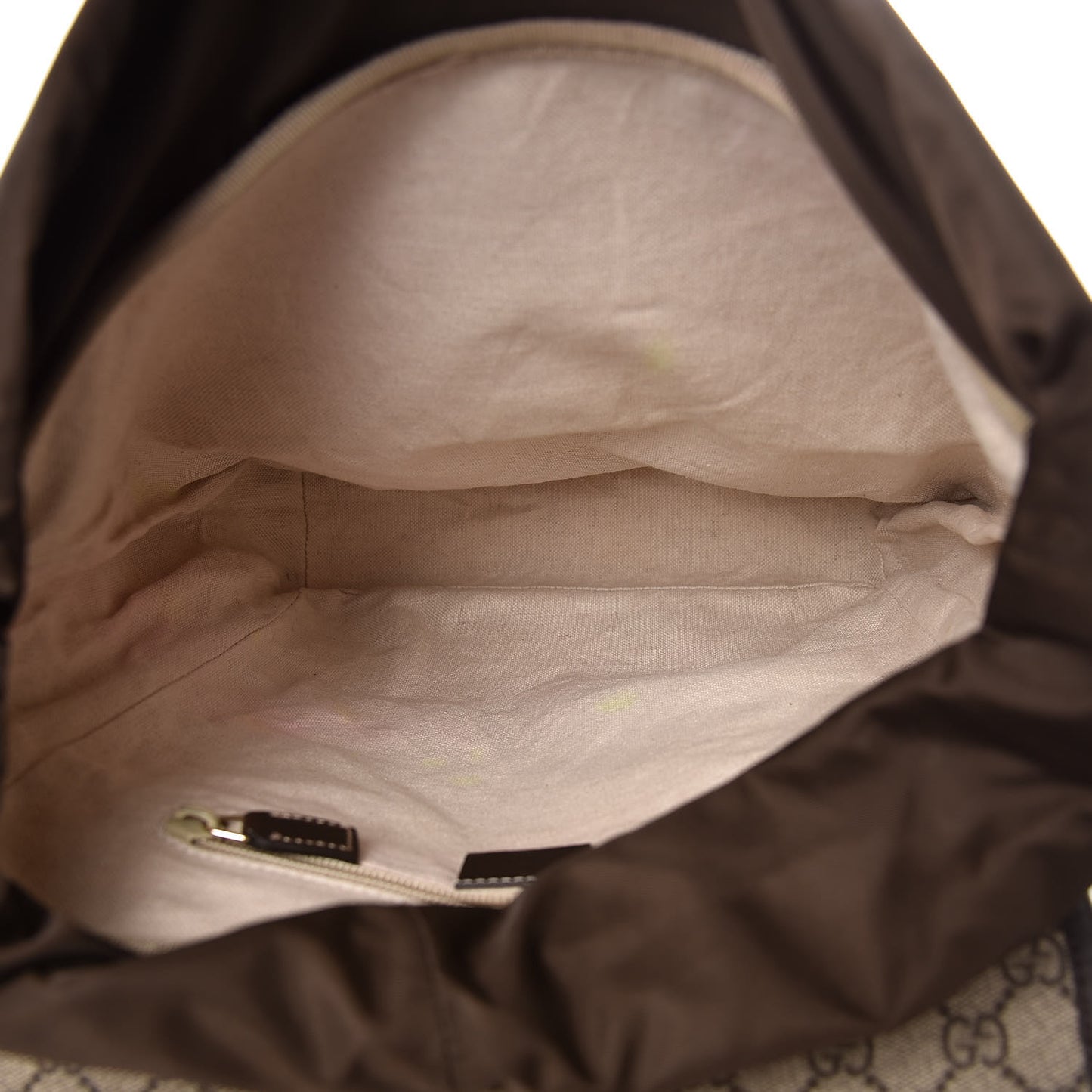 GG Supreme Monogram Medium Single Buckle Rucksack Backpack Beige Ebony Brown