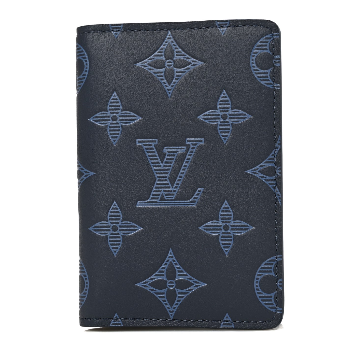 Calfskin Monogram Shadow Pocket Organizer Blue