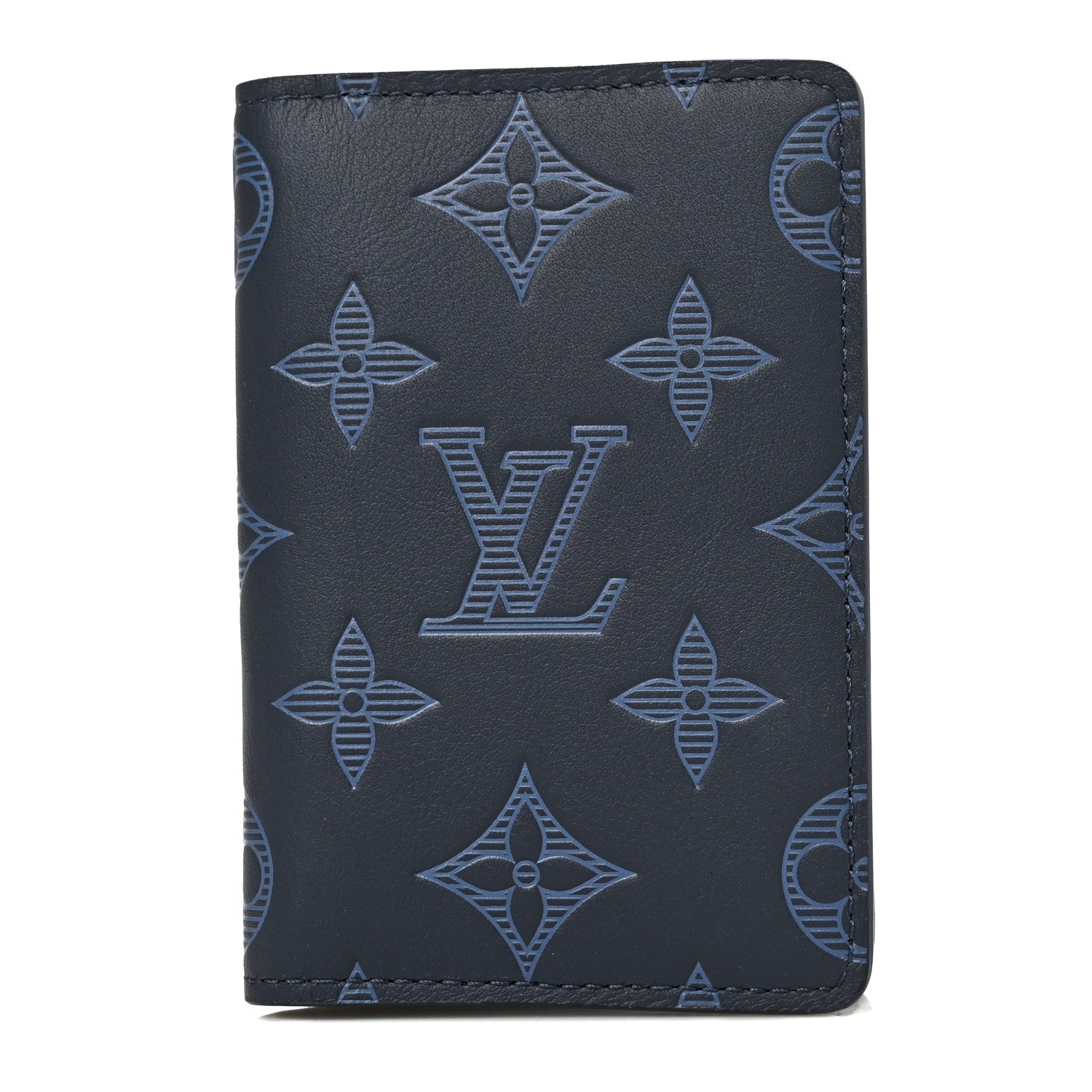 Louis Vuitton Calfskin Monogram Shadow Pocket Organizer Blue 1 of 5