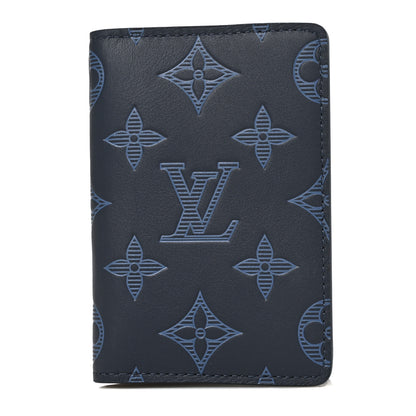 Louis Vuitton Calfskin Monogram Shadow Pocket Organizer Blue 1 of 5