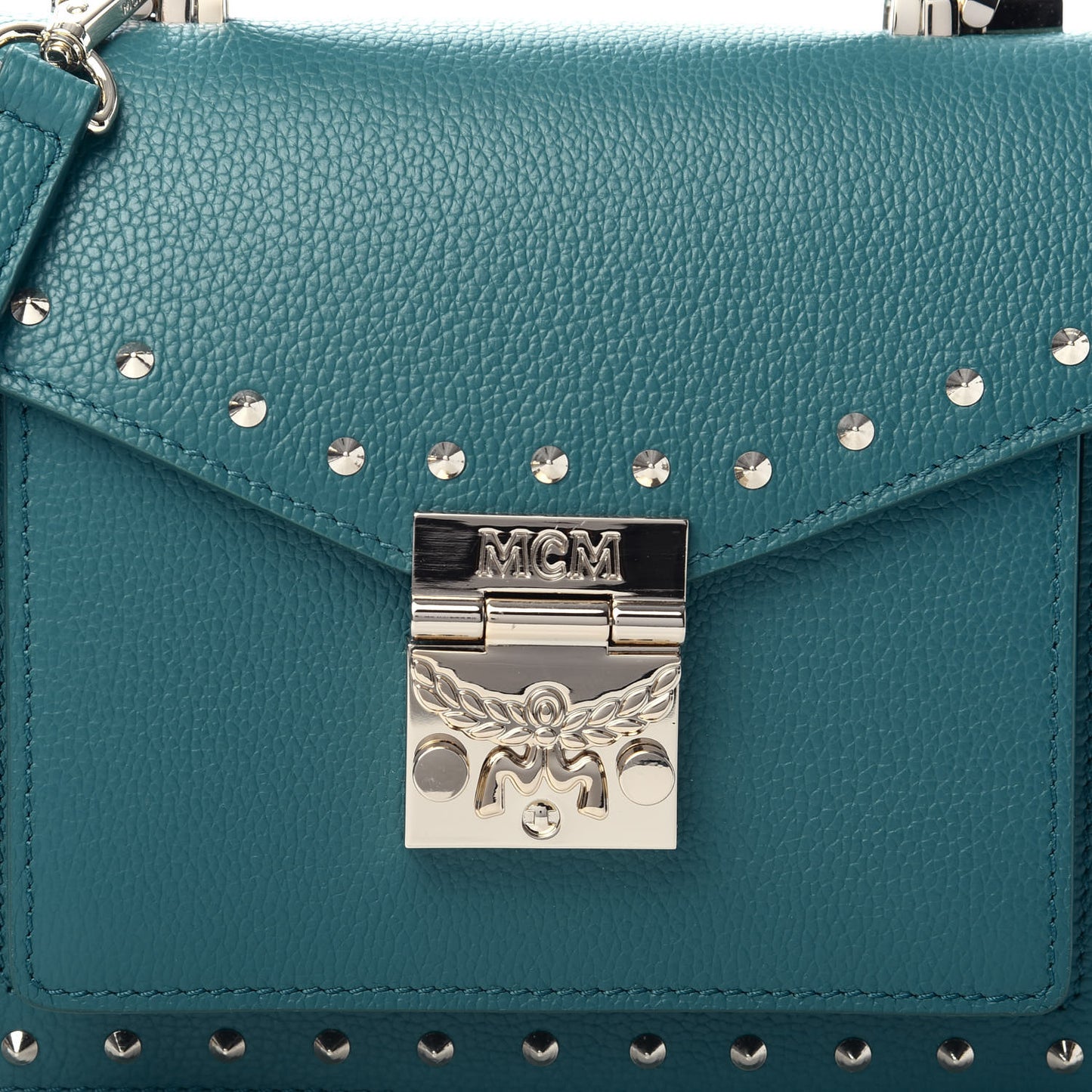 Calfskin Studded Small Patricia Crossbody Bag Deep Lagoon