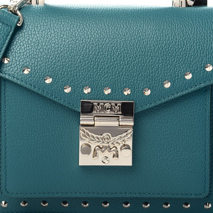 MCM Calfskin Studded Small Patricia Crossbody Bag Deep Lagoon 11 of 11