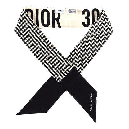 Christian Dior Silk 30 Montaigne Mitzah Scarf Black White 1 of 3