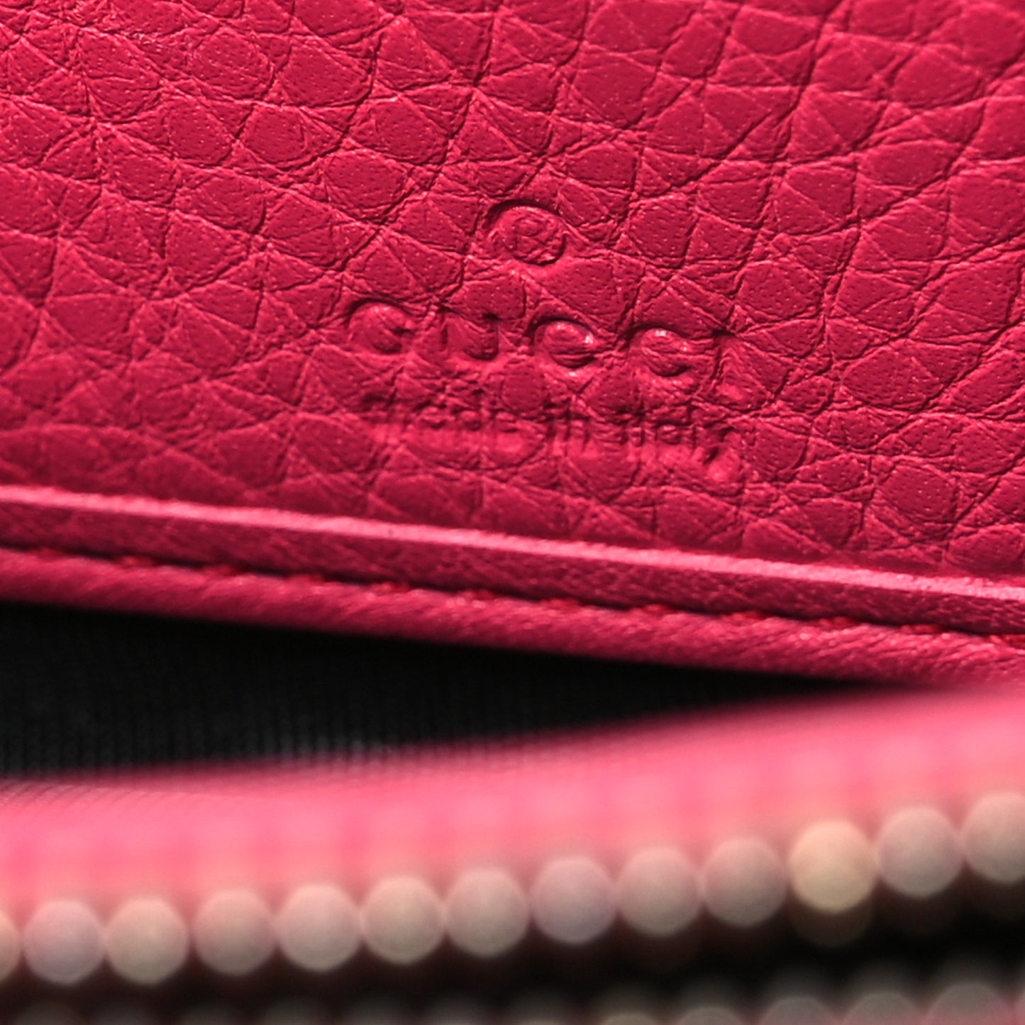 Pebbled Calfskin Soho Zip Around Wallet Pink