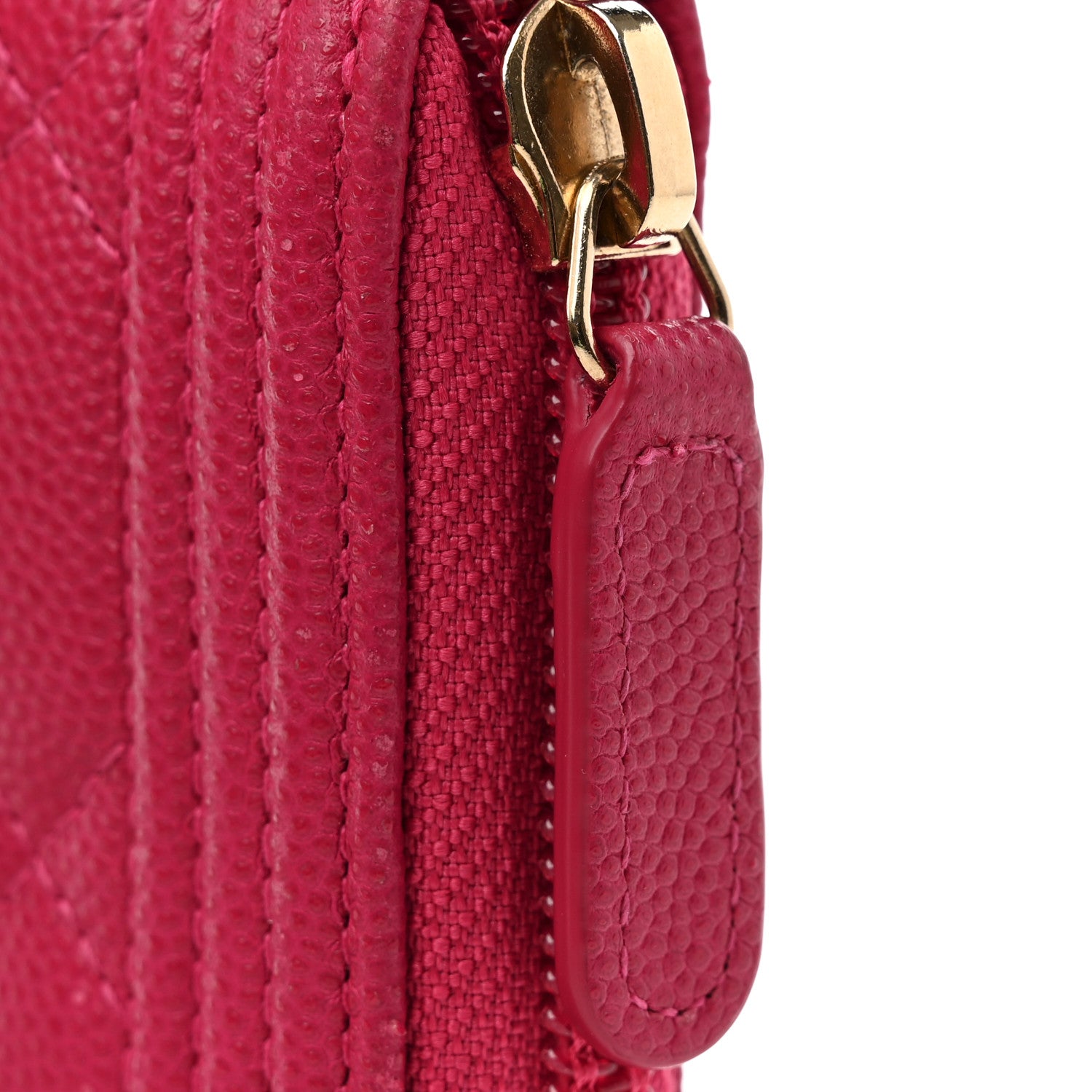 Chanel Caviar Quilted Small Boy Zip Around Wallet Fuchsia 9 of 9