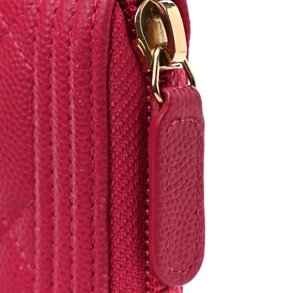 Chanel Caviar Quilted Small Boy Zip Around Wallet Fuchsia 9 of 9