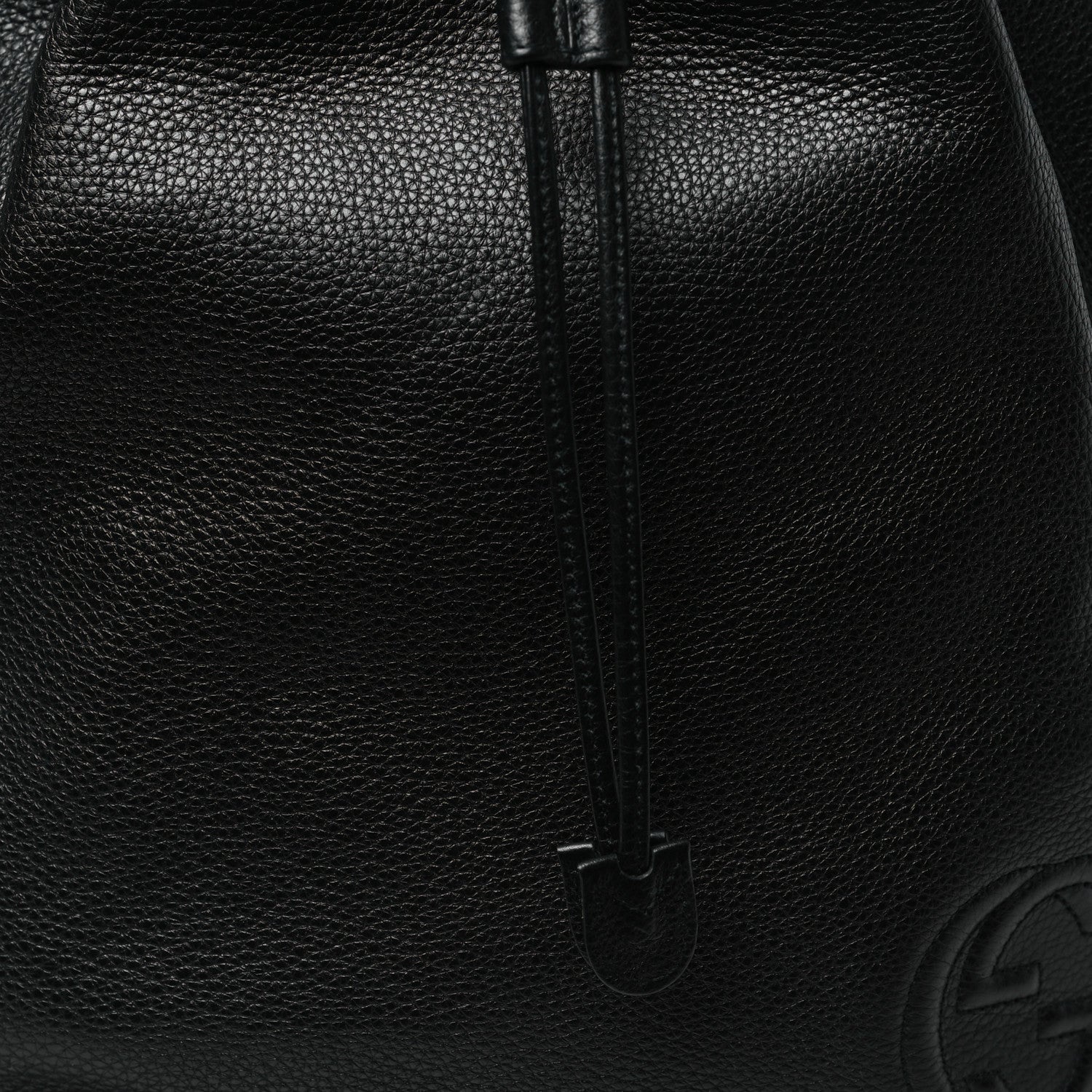 Gucci Pebbled Calfskin Small Soho Drawstring Backpack Black 8 of 10